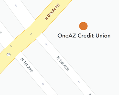 Map of OneAZ Oro Valley Branch