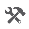 grey wrench and hammer icon