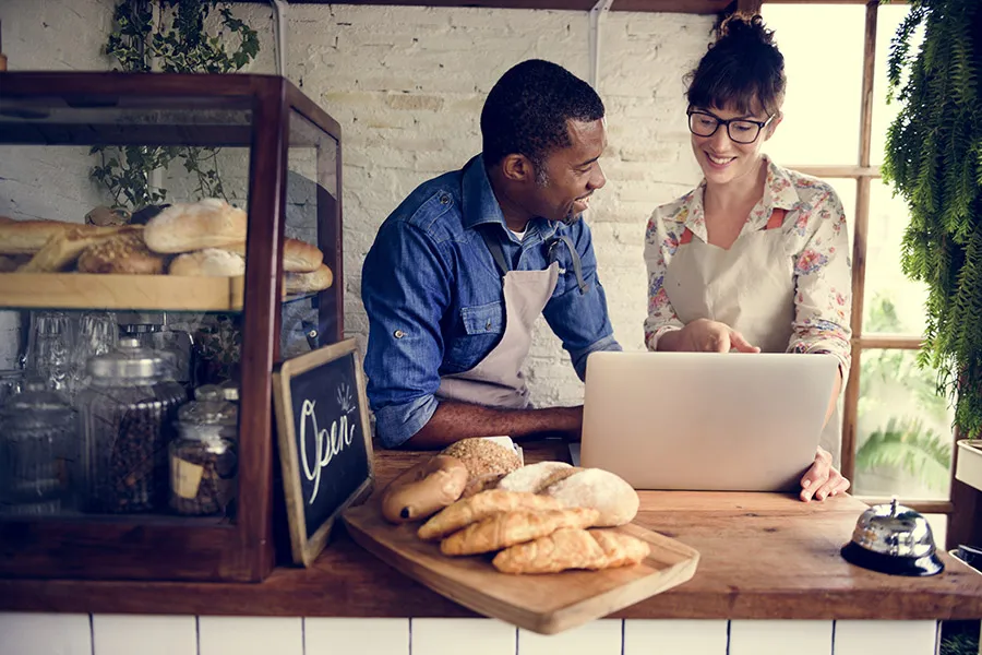 Couple Working At Small Bakery 900X600